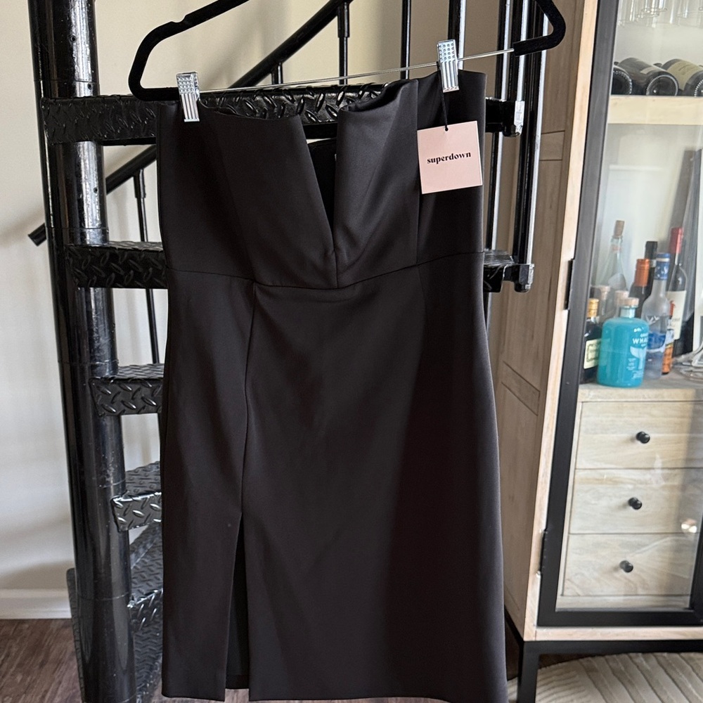 Superdown Strapless Black Dress